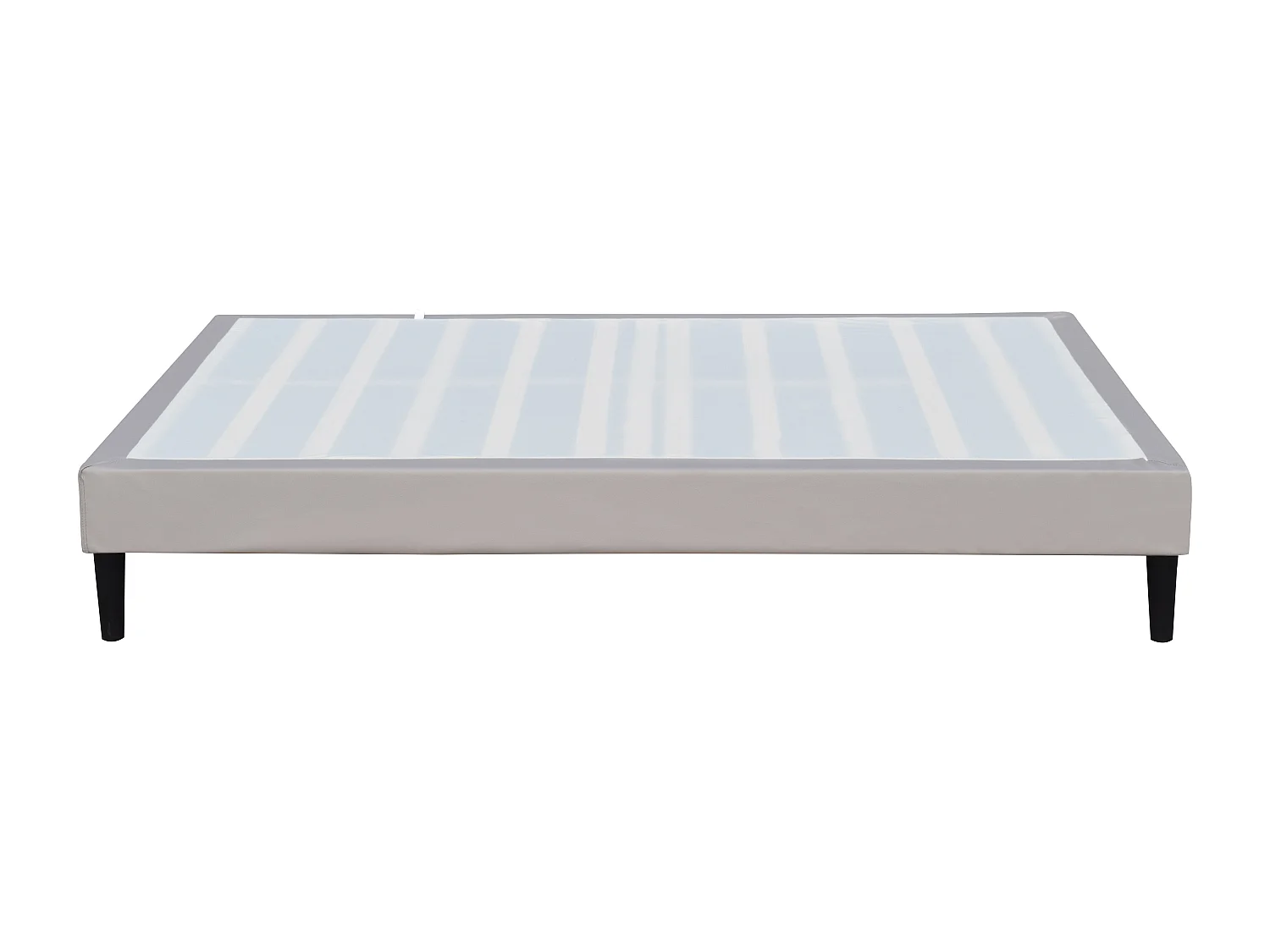 Sommier 140x190 cm déhoussable en gris avec pieds 20 cm et 13 lattes - Opale