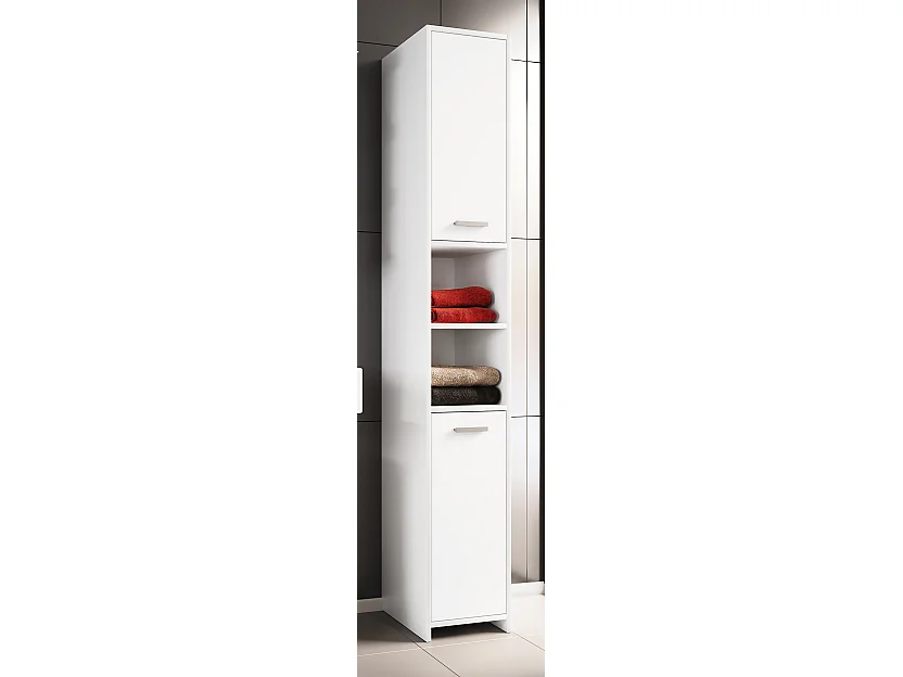 Bathroom furniture high cabinet Zalo White H. 180 x W. 30 x D. 30 cm