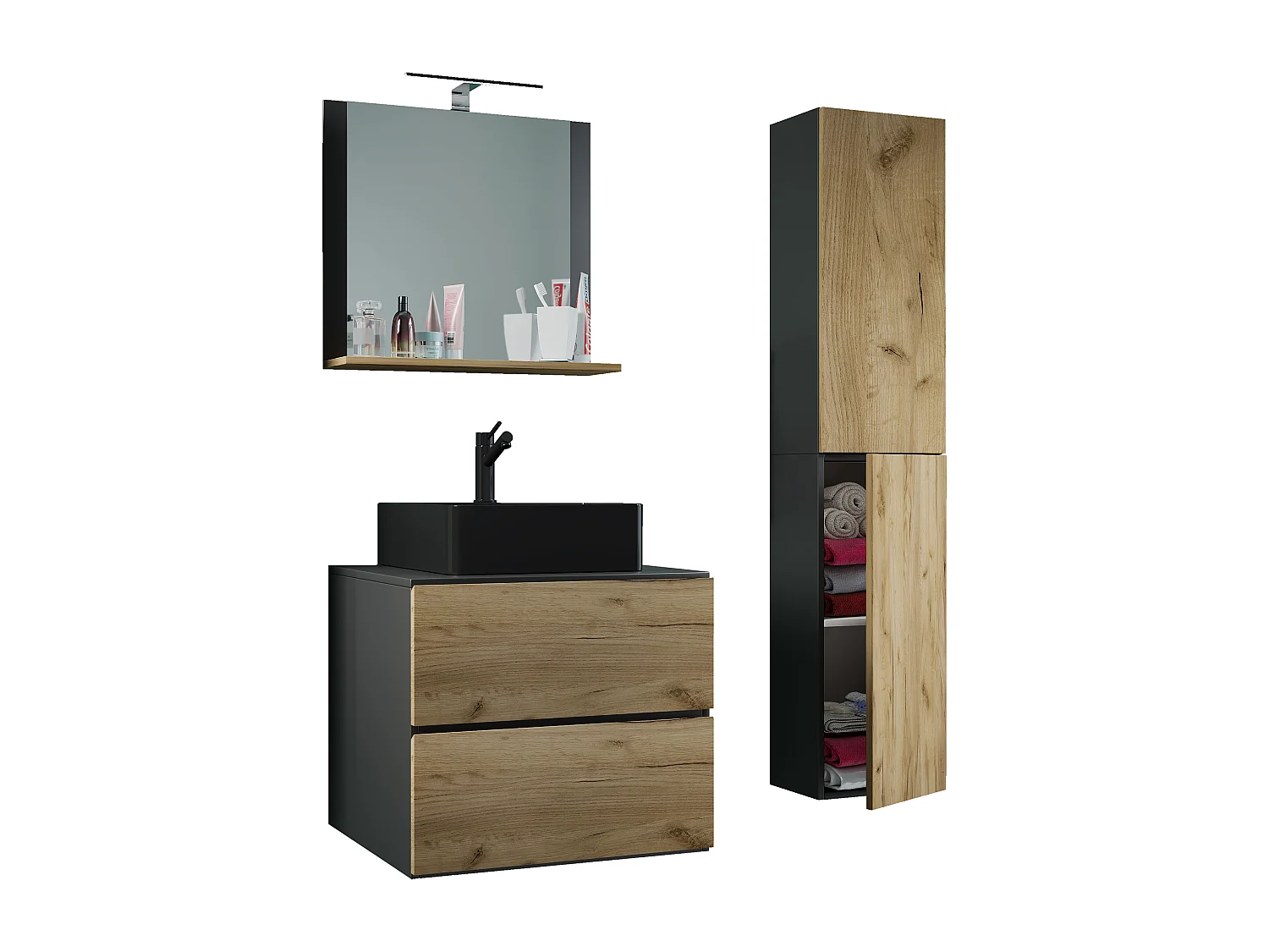 4 stuks wastafel badkamer meubels Lendas 60 cm L