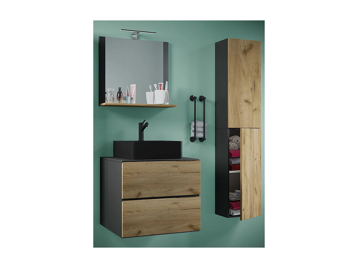 4 stuks wastafel badkamer meubels Lendas 60 cm L