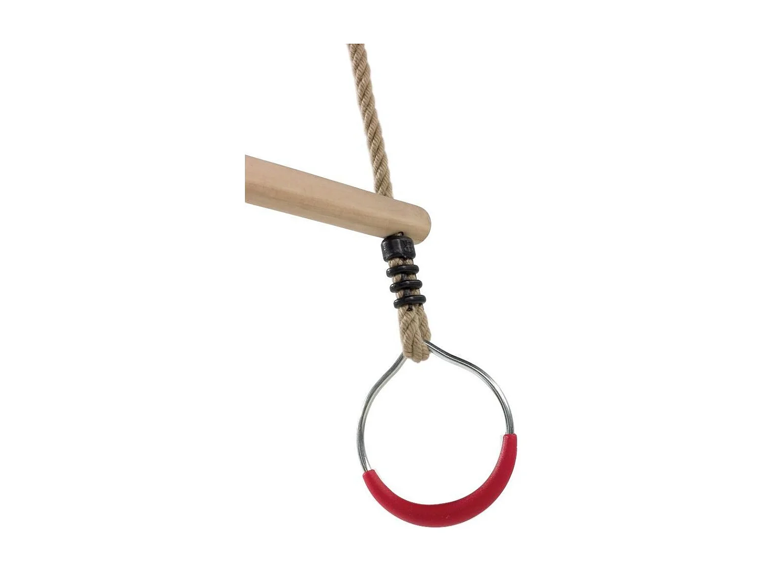 Trapèze en bois dur avec anneaux métal Cordes en chanvre synthétique