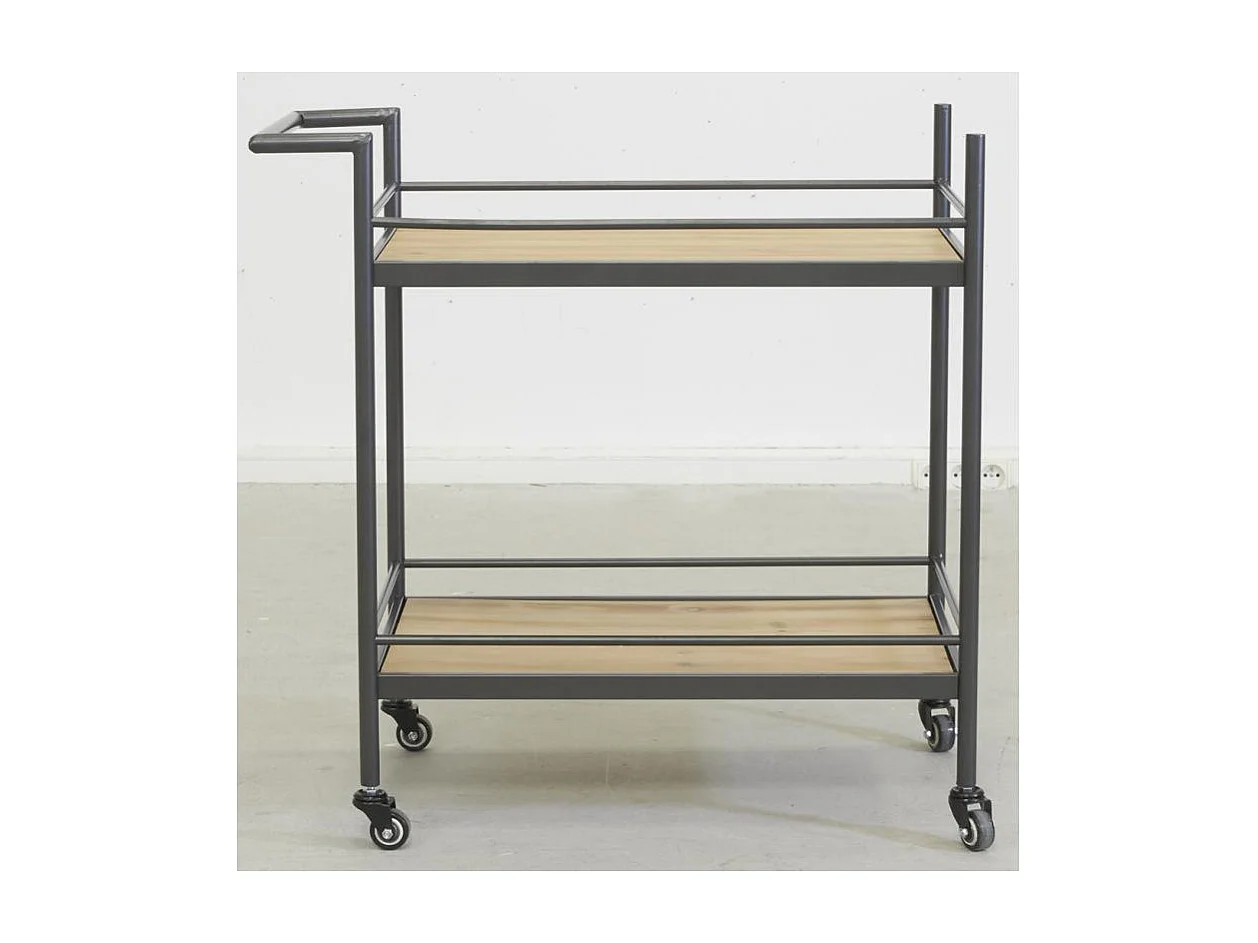 Desserte à roulettes en bois et métal
