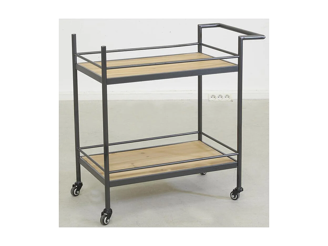 Desserte à roulettes en bois et métal