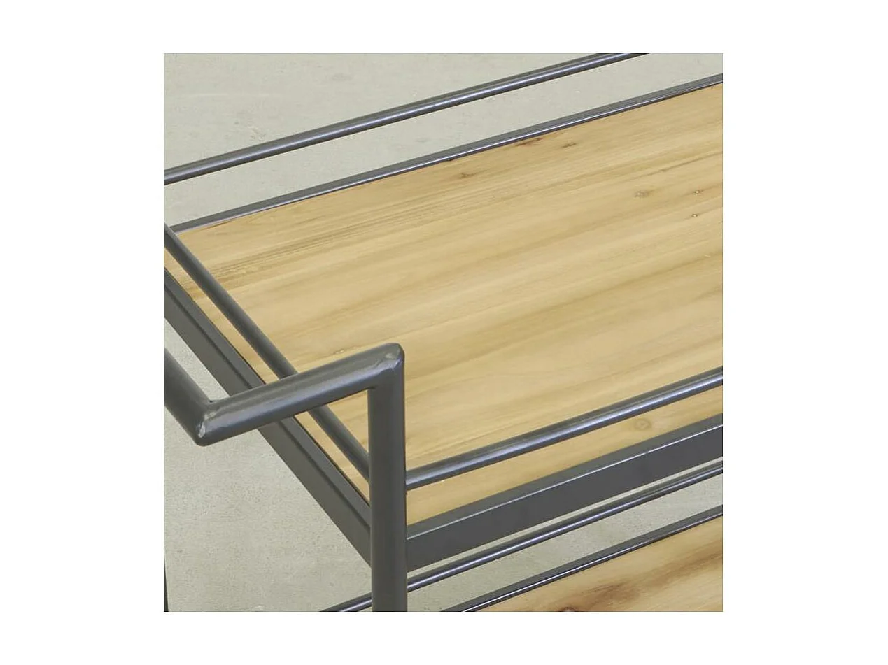 Desserte à roulettes en bois et métal