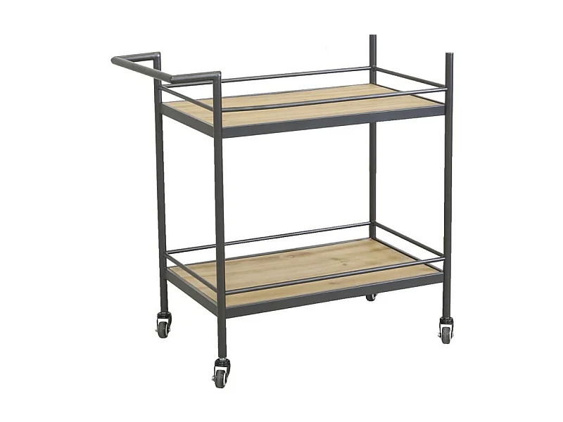 Desserte à roulettes en bois et métal