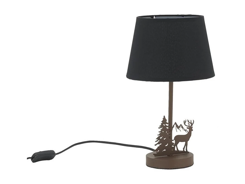 Lampe en métal Cerf avec abat-jour noir
