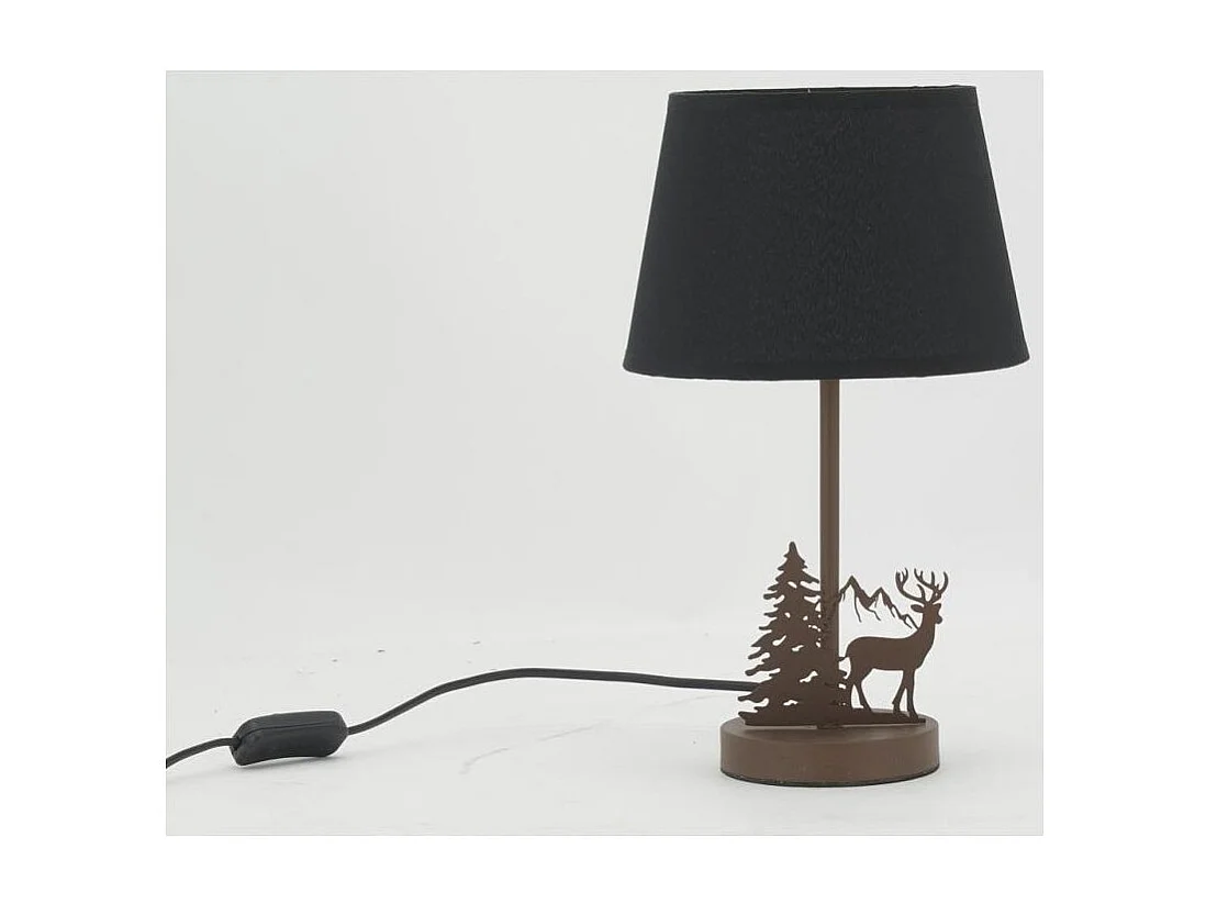 Lampe en métal Cerf avec abat-jour noir