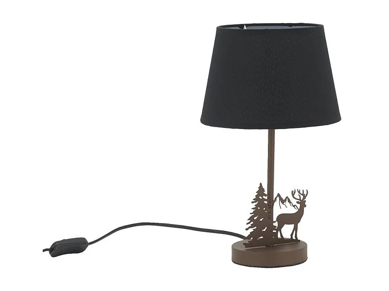 Lampe en métal Cerf avec abat-jour noir