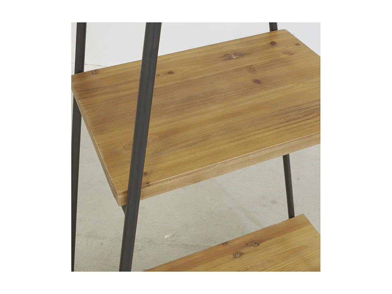 Étagère 4 niveaux en métal et bois