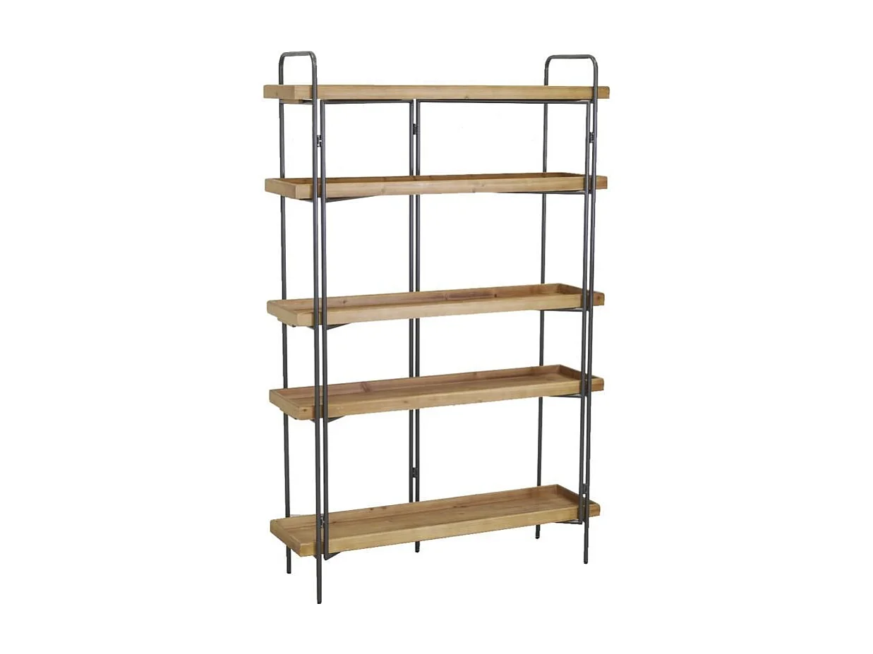 Etagère 5 niveaux en bois et métal Droite