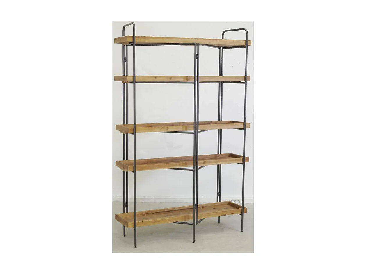 Etagère 5 niveaux en bois et métal Droite