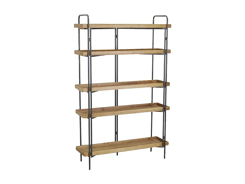 Etagère 5 niveaux en bois et métal Droite
