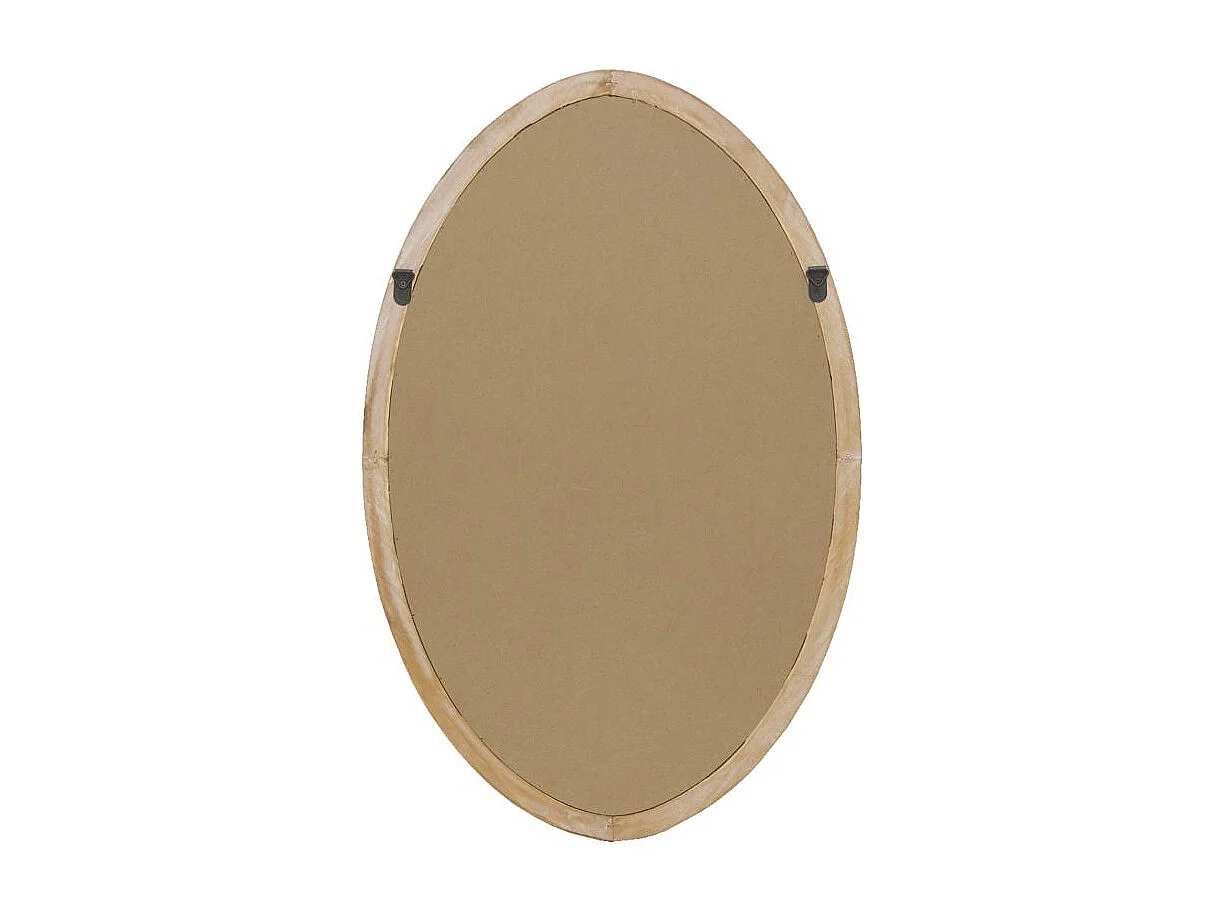 Miroir ovale en bois naturel