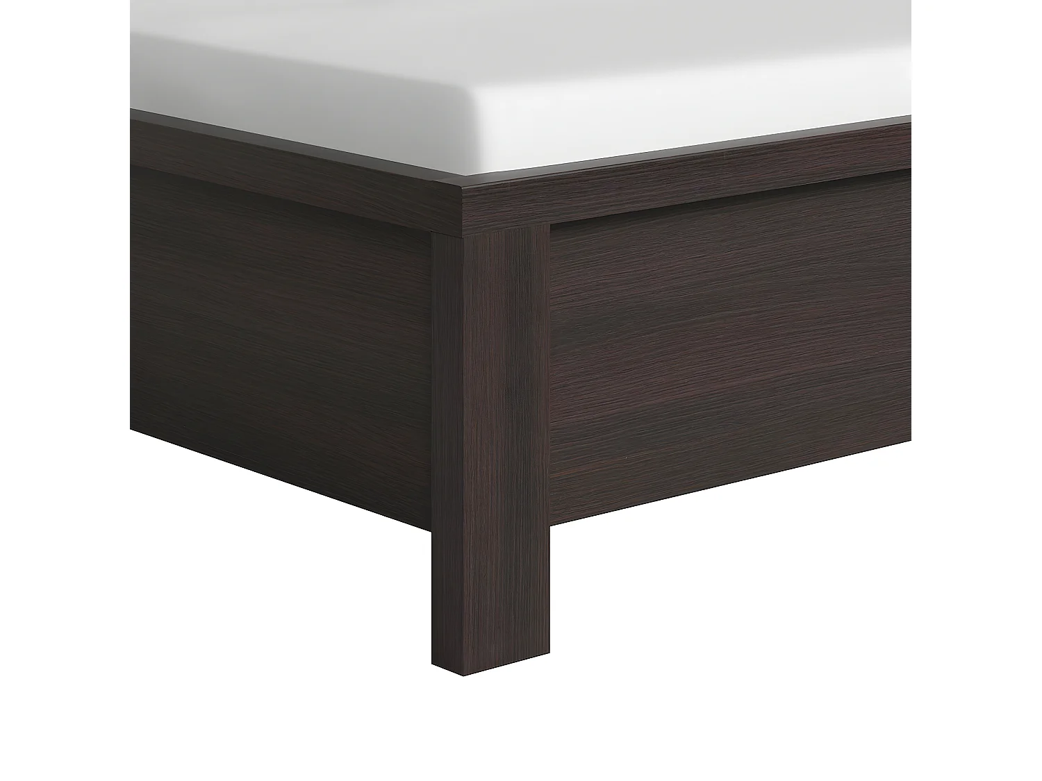 Lit 140x200 tête de lit bas Soren Bois Wengé