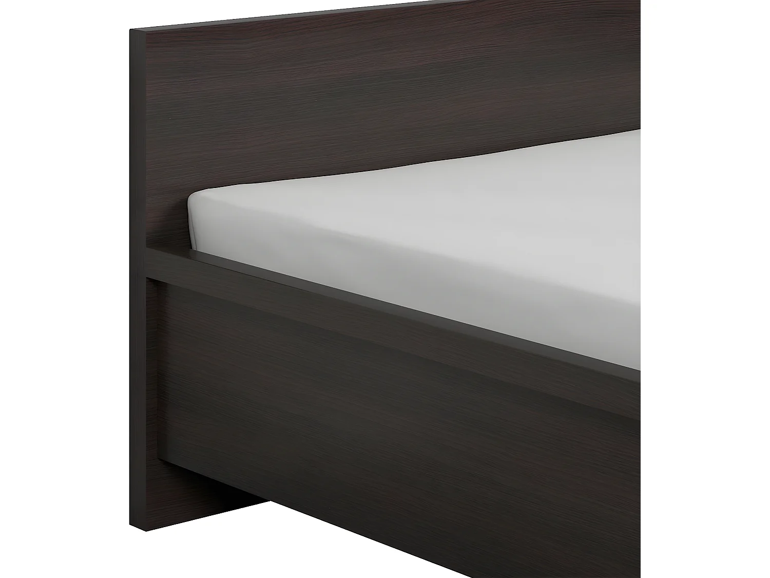 Lit 140x200 tête de lit bas Soren Bois Wengé