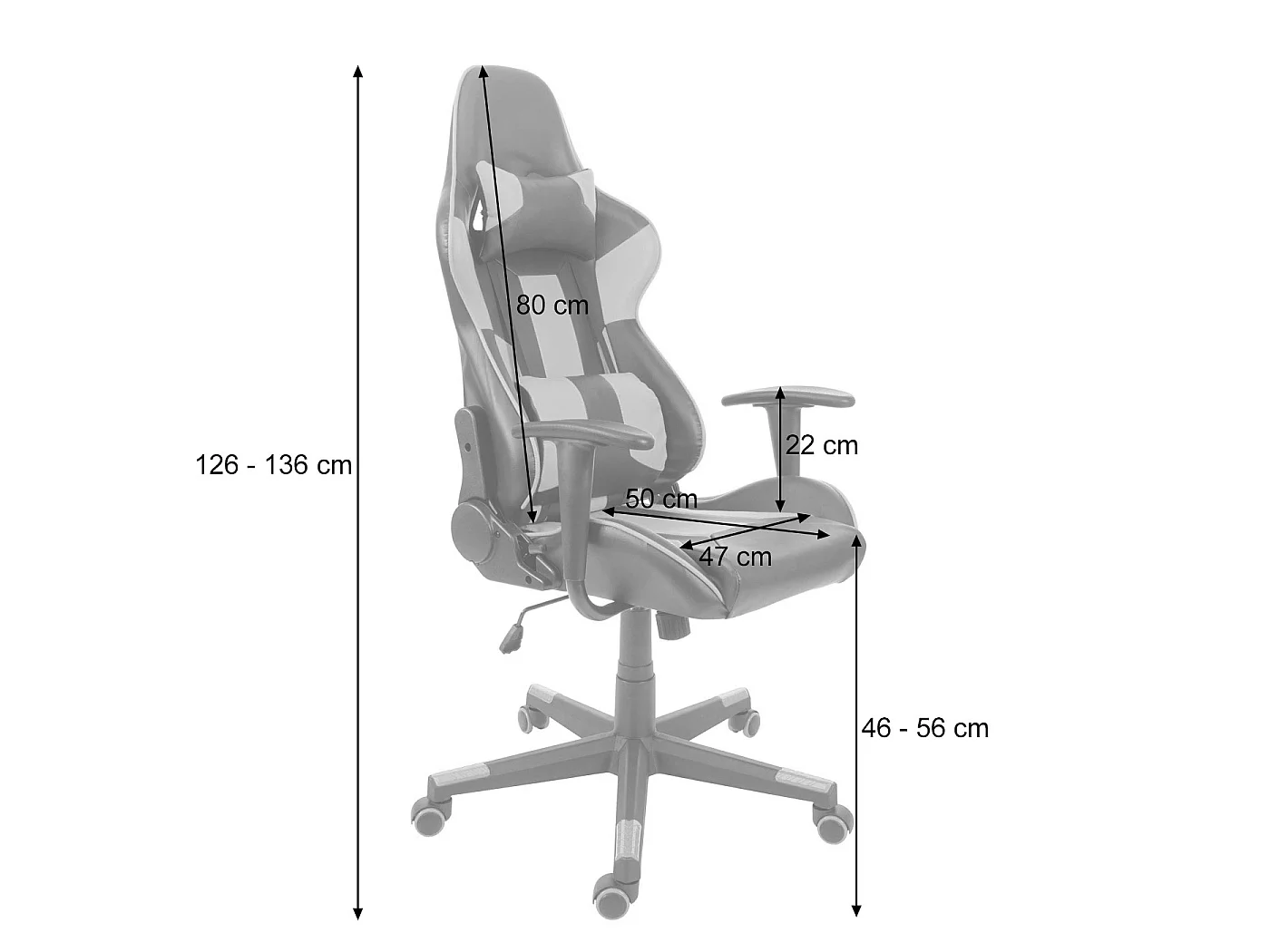 Bürostuhl MCW-F84, Schwarz/blau