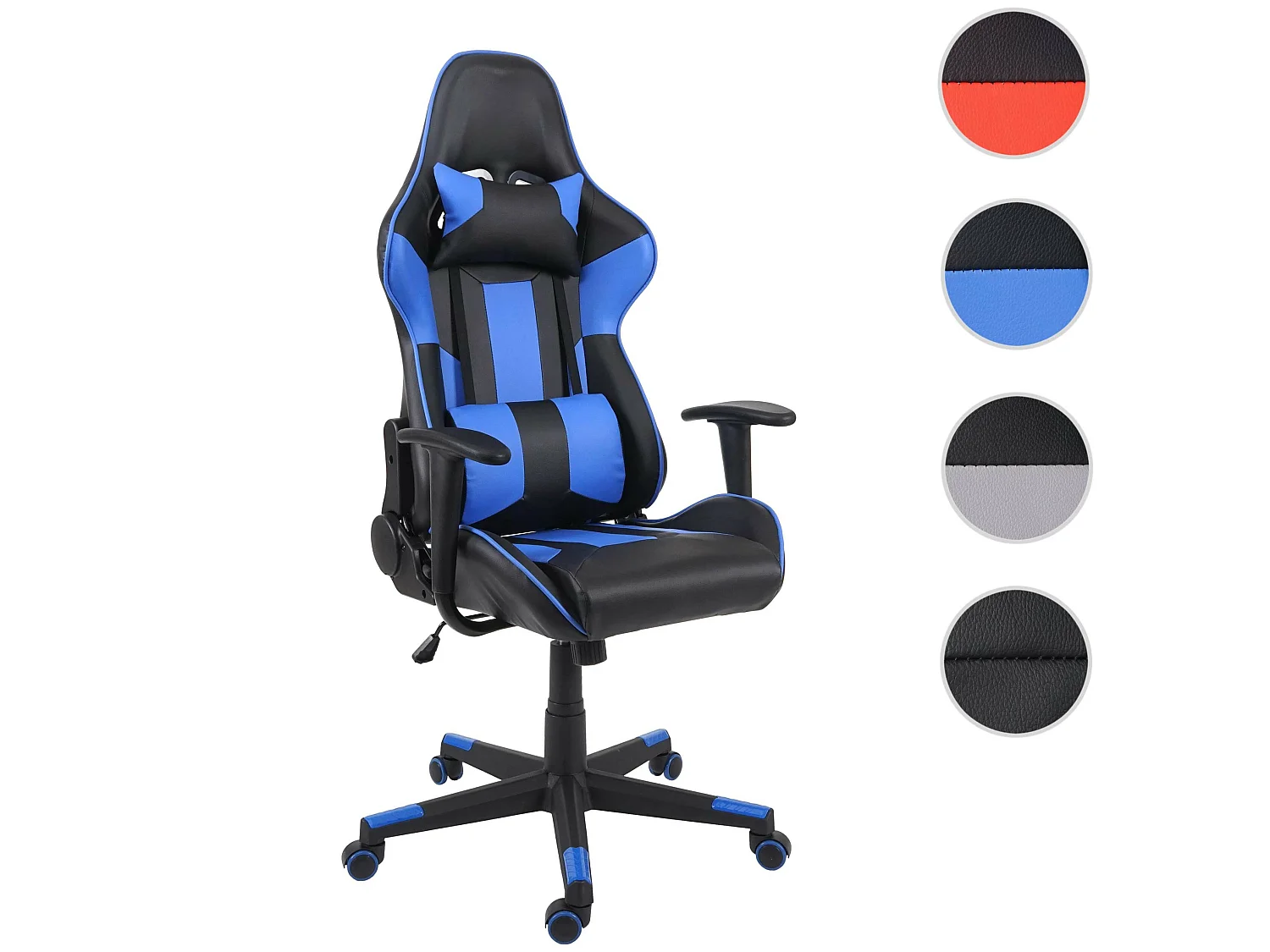 Bürostuhl MCW-F84, Schwarz/blau