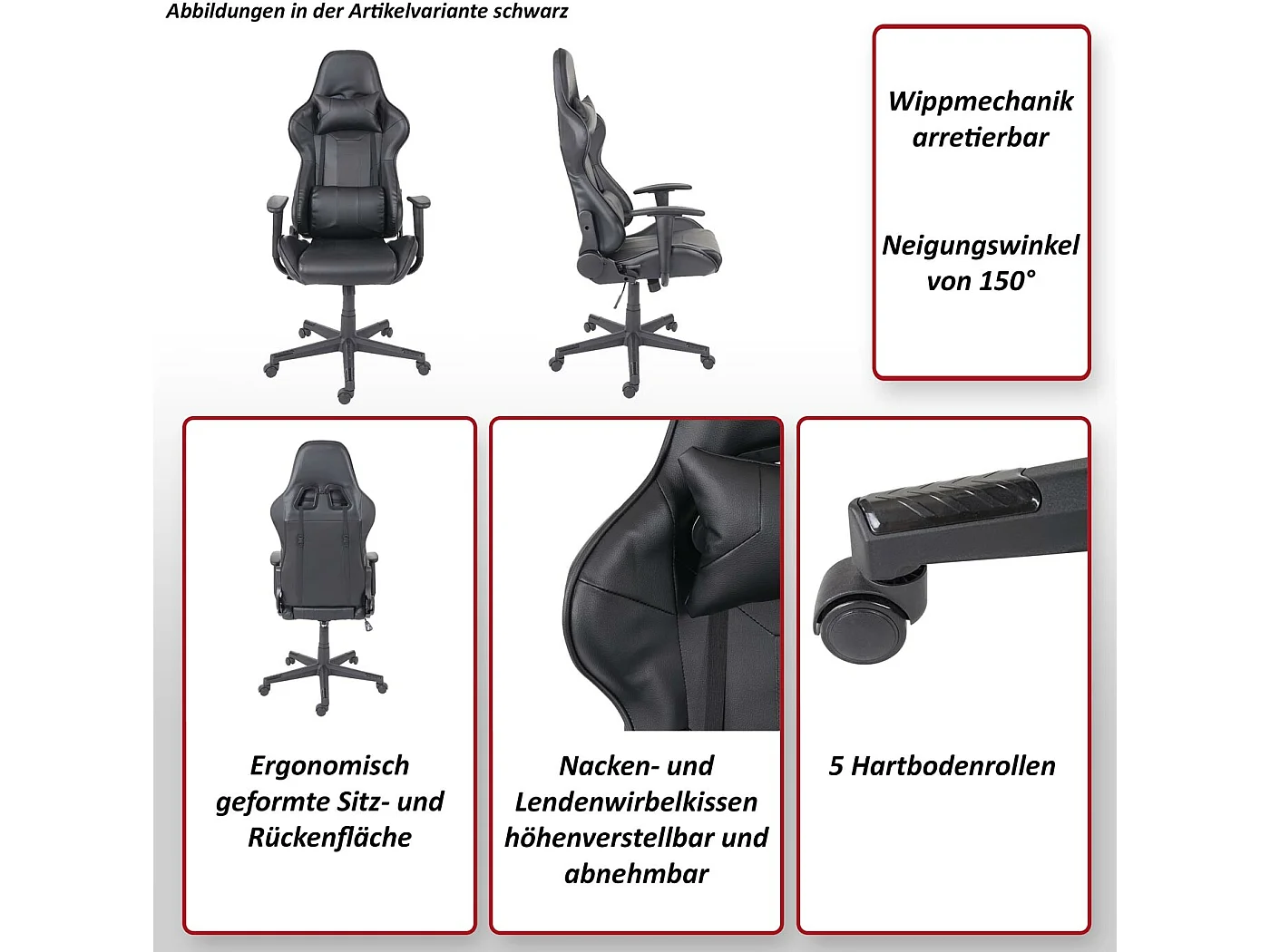 Bürostuhl MCW-F84, Schwarz/blau