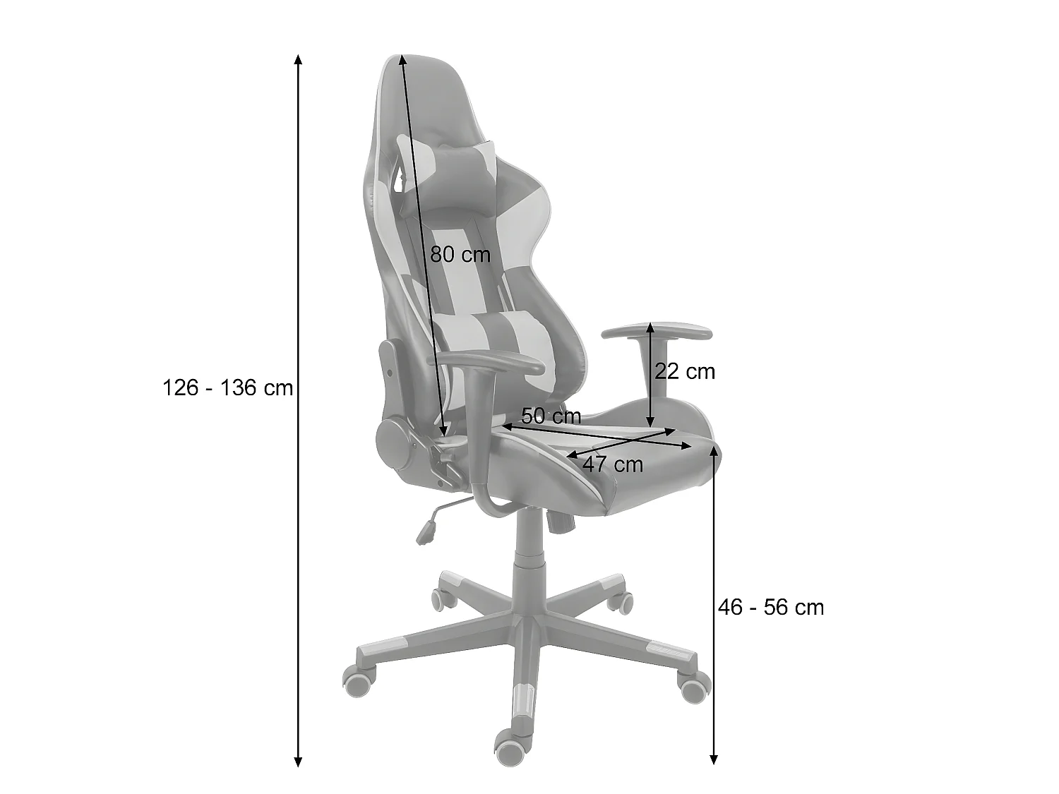 Chaise de bureau MCW-F84,  noir/rouge