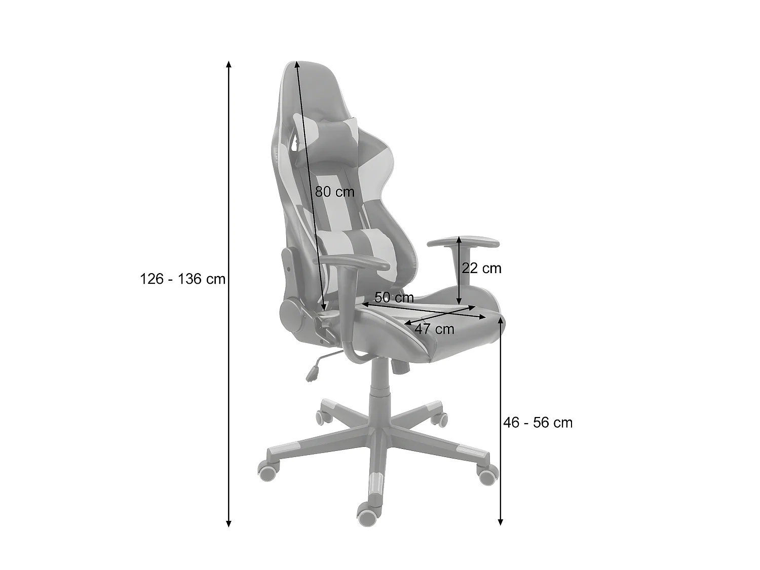 Bürostuhl MCW-F84, Schwarz/rot