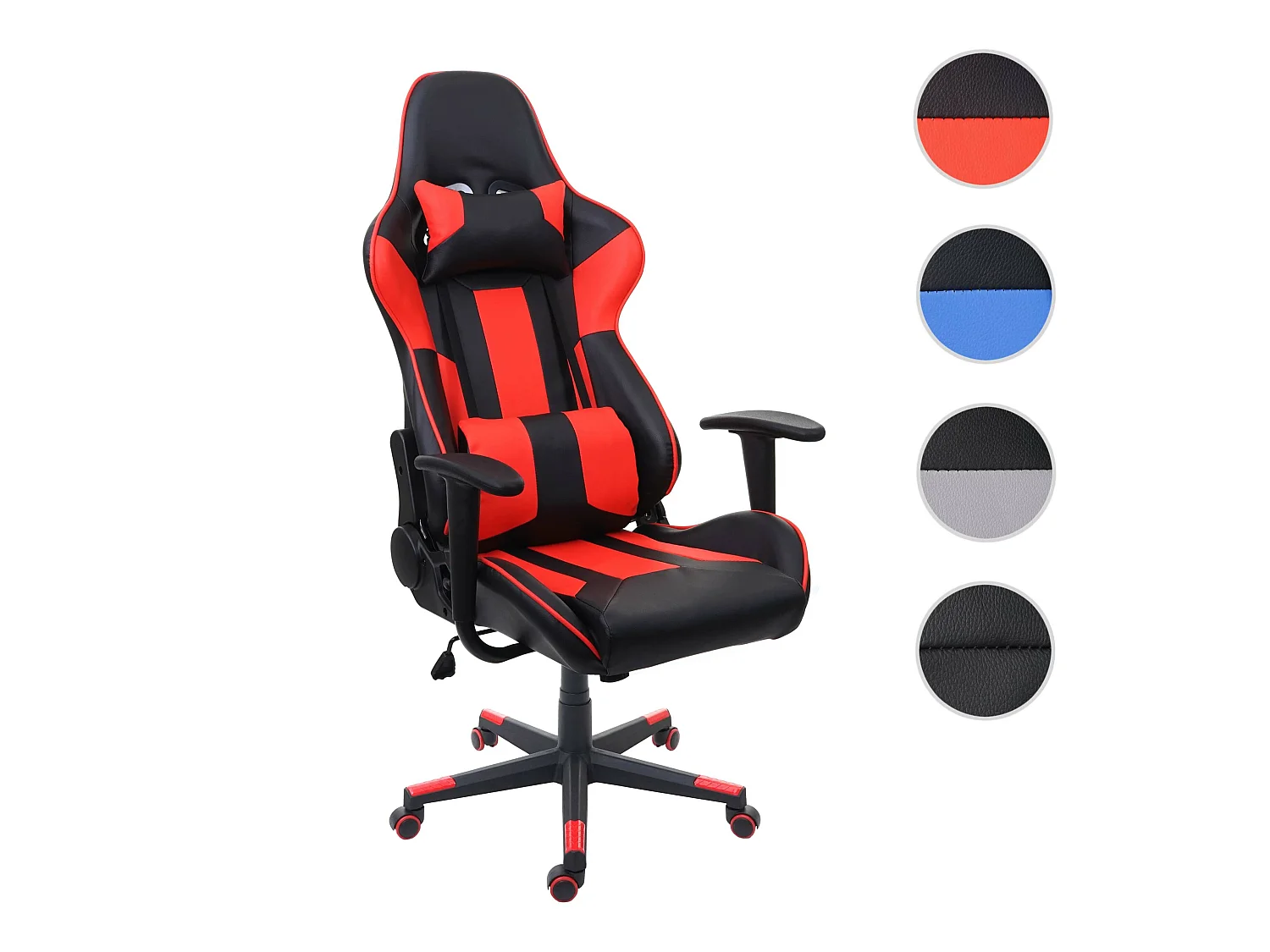 Bürostuhl MCW-F84, Schwarz/rot