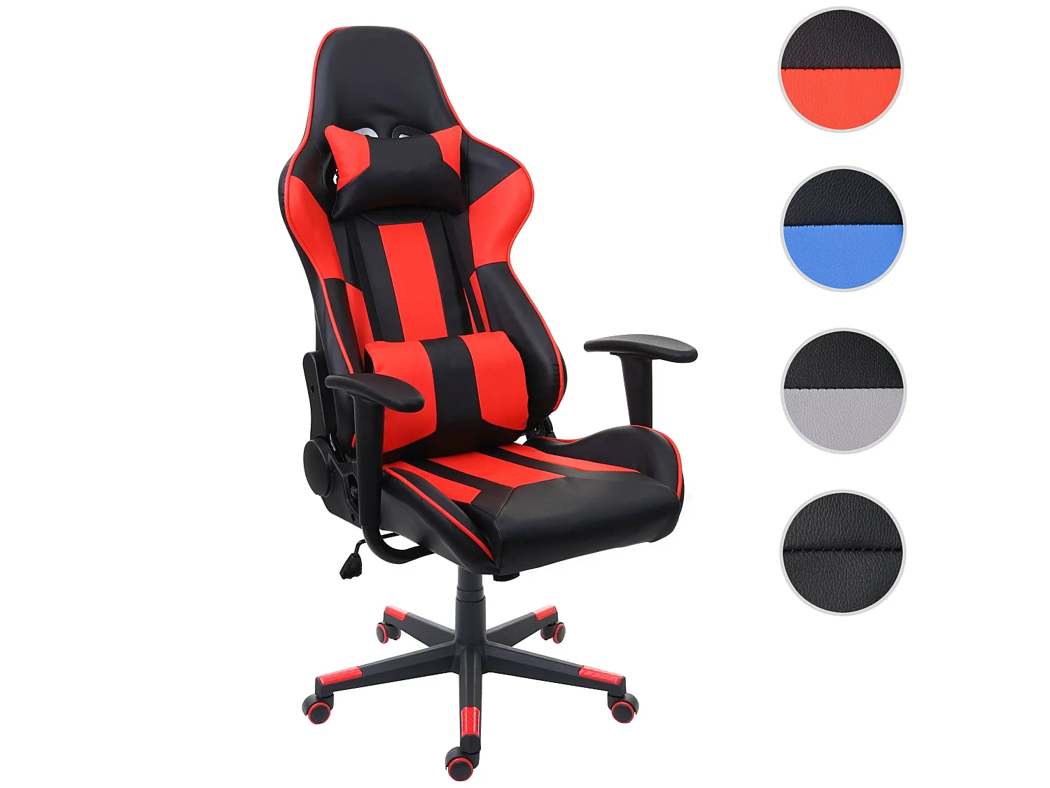 Bürostuhl MCW-F84, Schwarz/rot