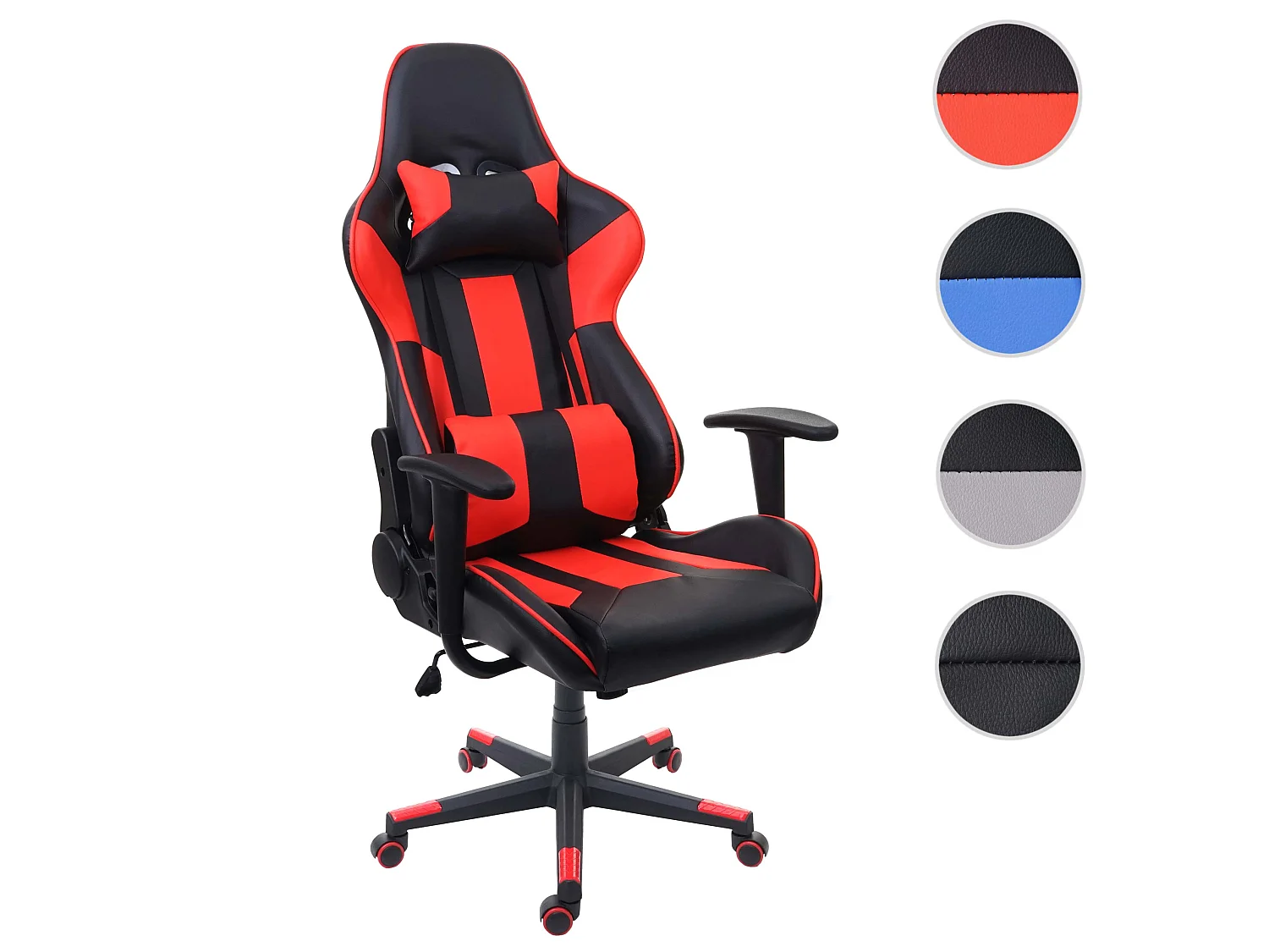 Krzesło biurowe MCW-F84,  czarny/czerwony