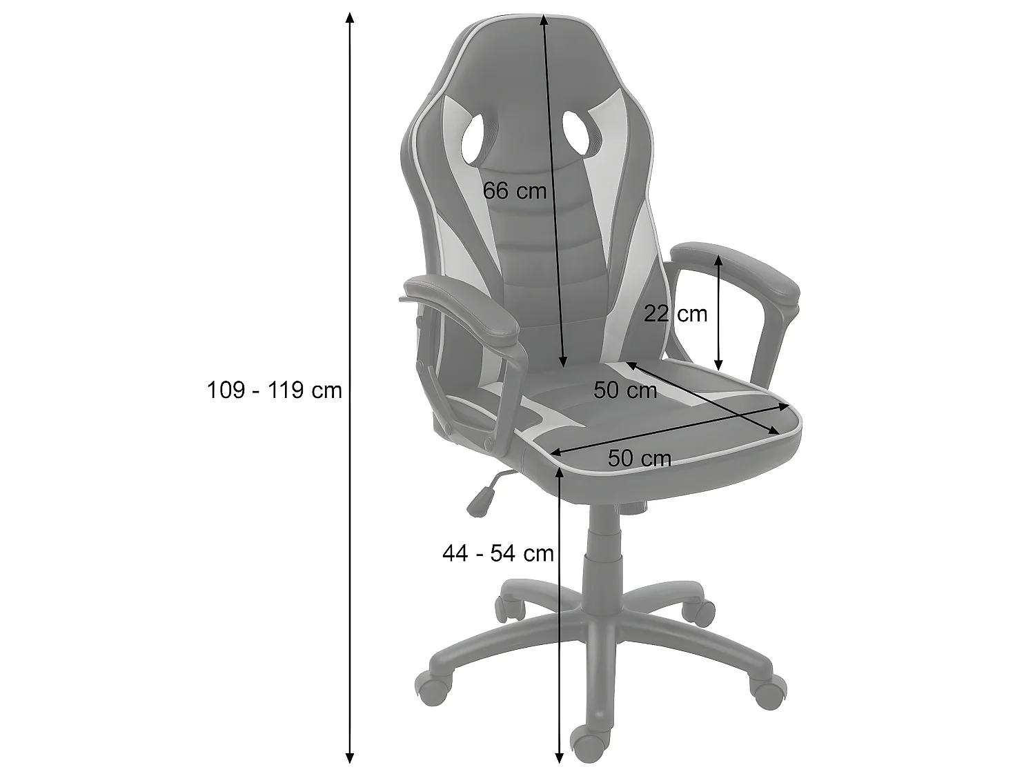 Bürostuhl MCW-F59, Schwarz/rot