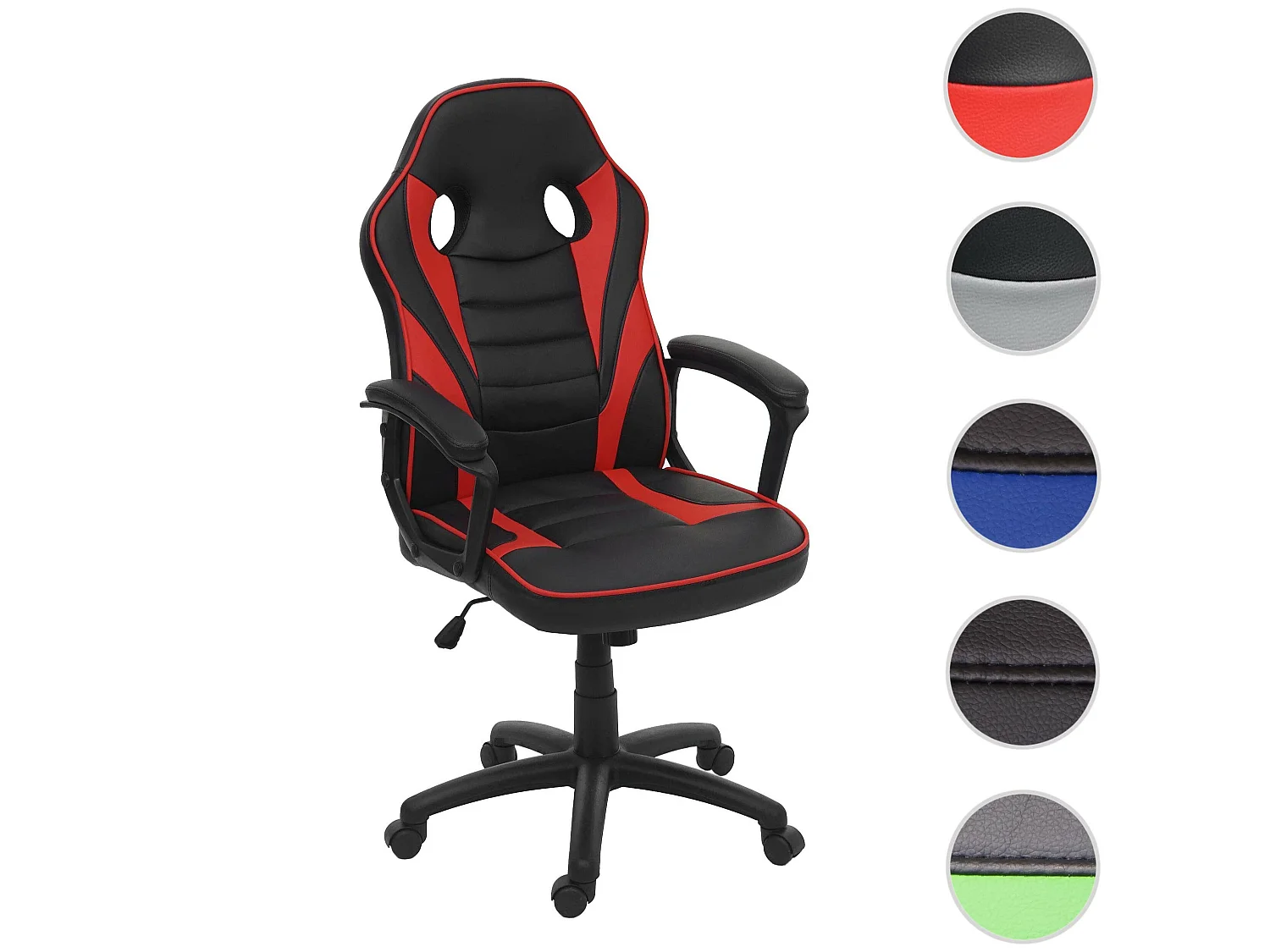 Chaise de bureau MCW-F59,  noir/rouge