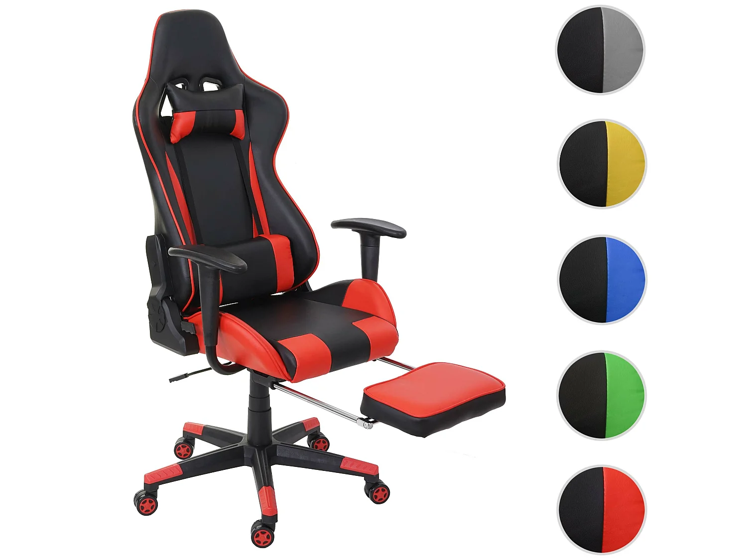 Chaise de bureau MCW-D25,  noir/rouge