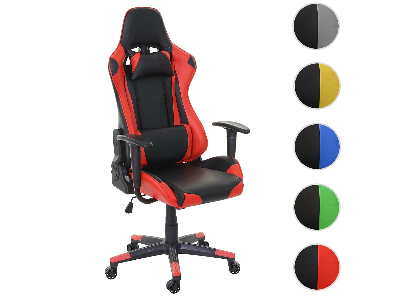 Chaise de bureau MCW-D25,  noir/rouge