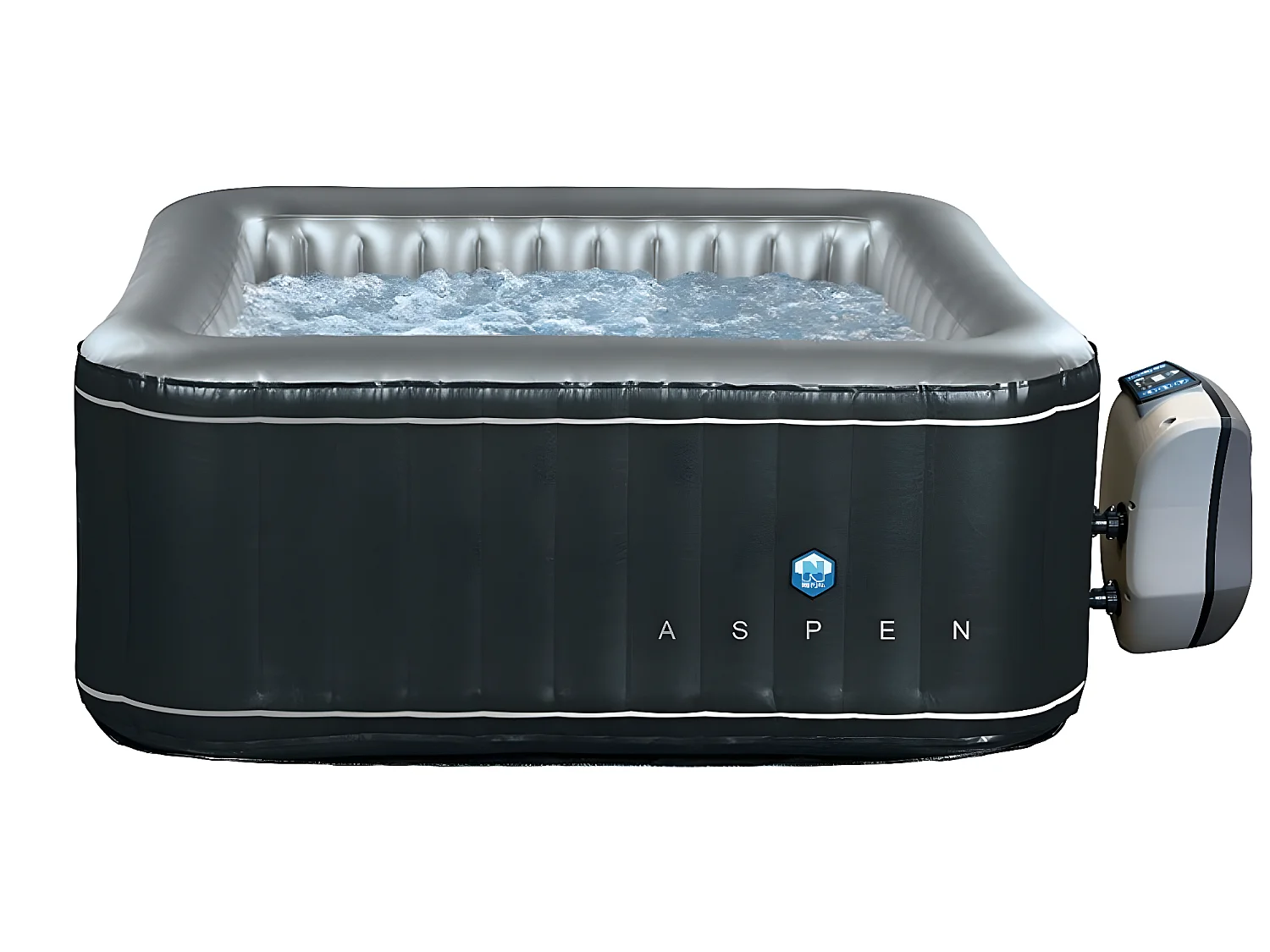 Spa Pack gonfiabile Netspa square Aspen 168x168x70cm - Tripla funzione: Riscaldamento, Filtrazione, Massaggio - Vol. 700L - Posti a sedere 4