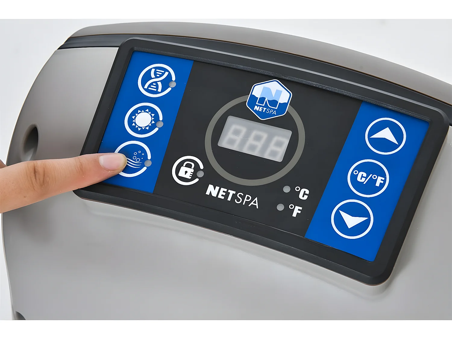 Spa Pack gonfiabile Netspa square Aspen 168x168x70cm - Tripla funzione: Riscaldamento, Filtrazione, Massaggio - Vol. 700L - Posti a sedere 4