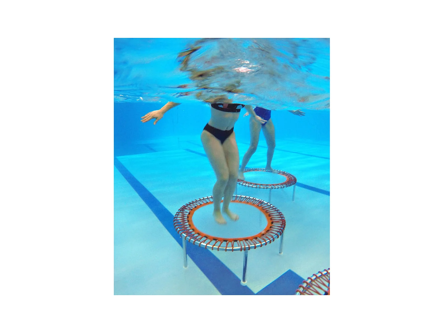 Waterflex Wassertrampolin 101 x H 34 cm Tramp Premium Rund - Edelstahl - MAX 100 Kg - Sechseckiges Modell