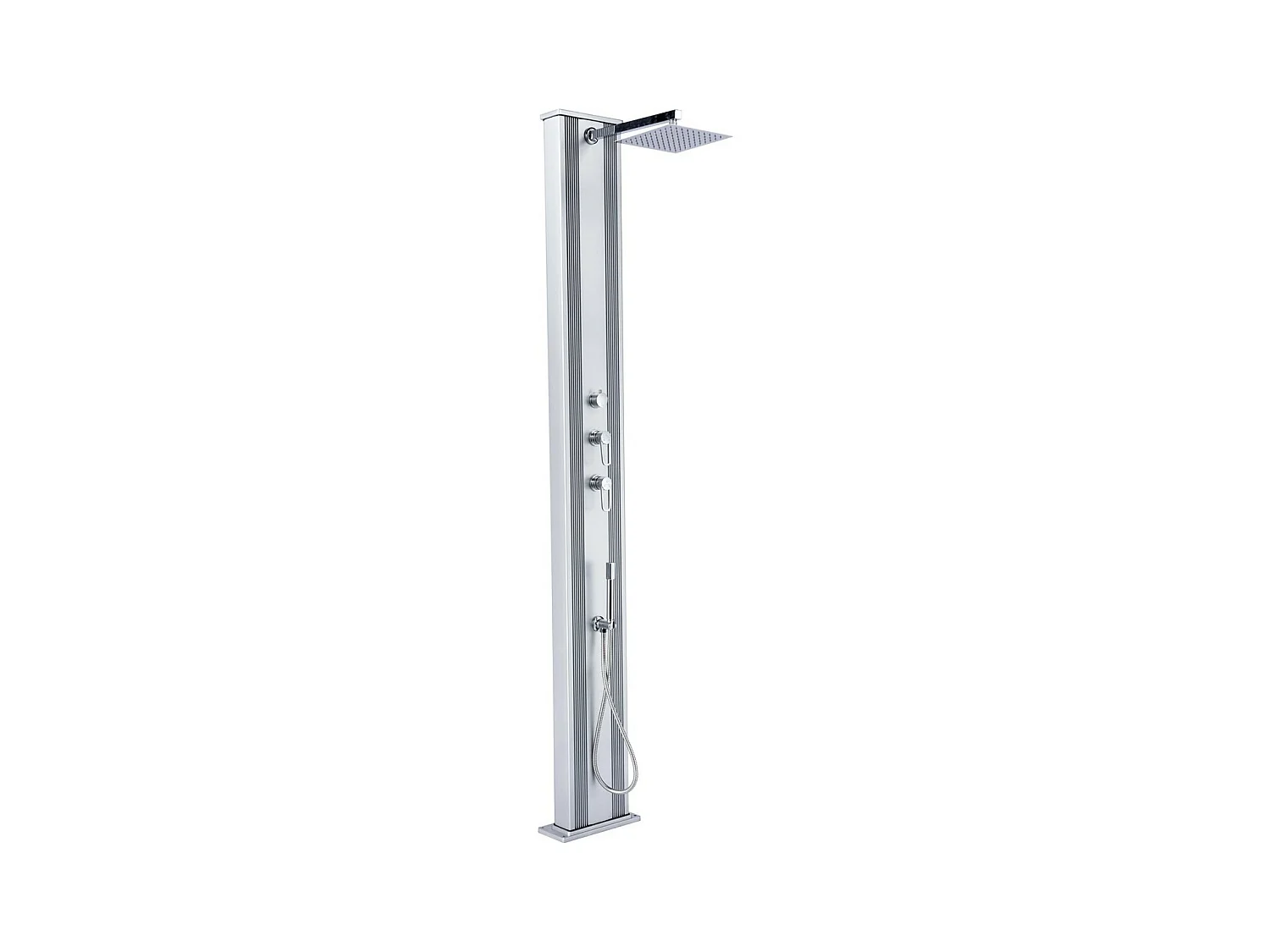 Douche Hybride Extérieure Dada Straight 32.4x14x228cm 40L - Raccords Eau Chaude/Froide - Douchette Amovible - Anti-calcaire