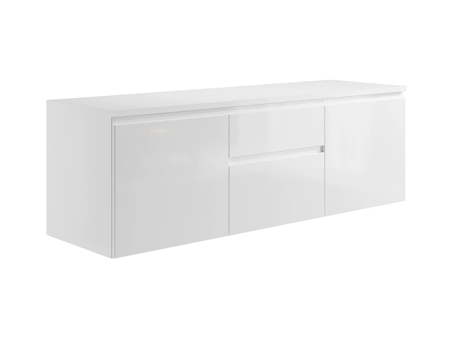 Set per bagno sospeso con doppio lavabo e specchi Bianco - JIMENA