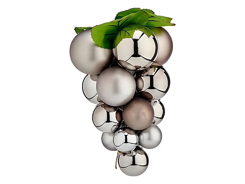 Boules de Noël Petit Raisins Argenté Plastique 15 x 15 x 20 cm