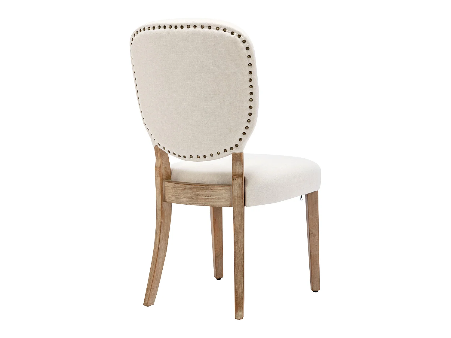 Lot de 4 Chaises rembourrés en lin avec pieds réglables - cadre en bois massif - Crème