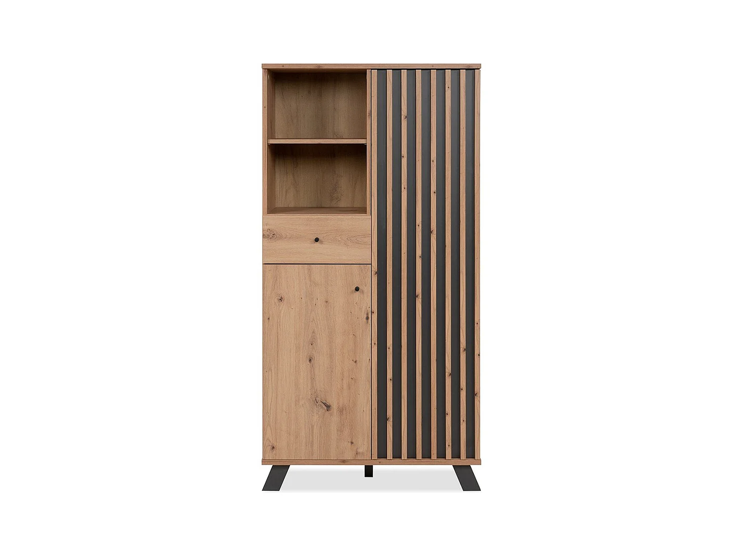 Buffet haut 2 portes, 2 niches et 1 tiroir H156 cm - LUBLIN