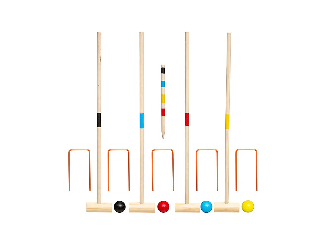 Jeu de croquet en bois pour l'extérieur - Naturel clair