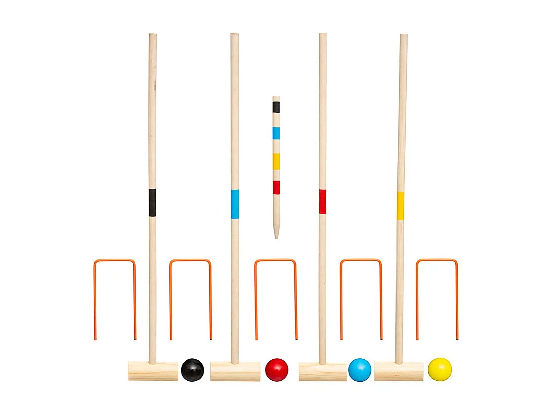 Jeu de croquet en bois pour l'extérieur - Naturel clair