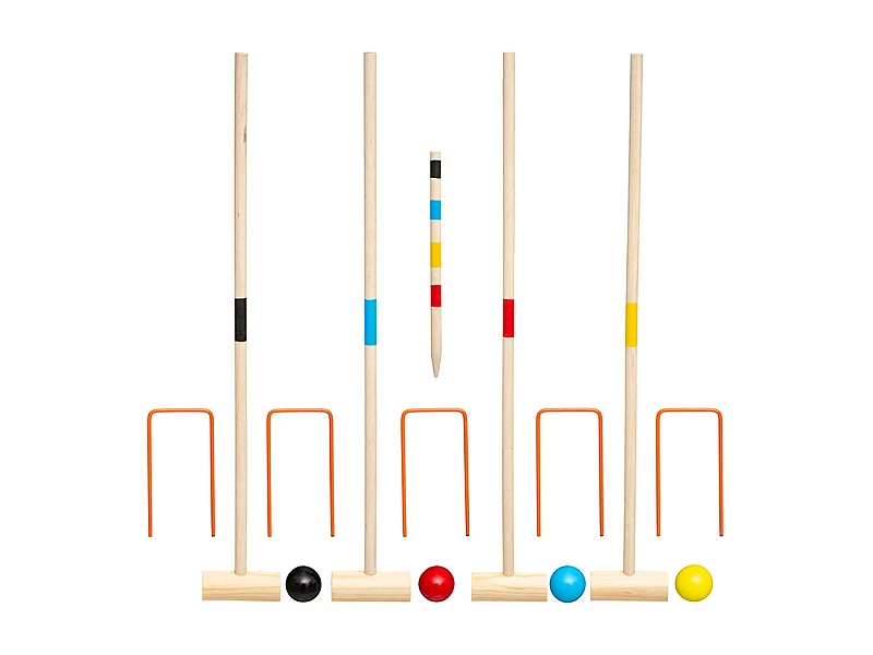 Jeu de croquet en bois pour l'extérieur - Naturel clair