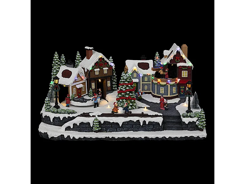 Village de Noël lumineux, musical et animé Rue piétonne et son Sapin