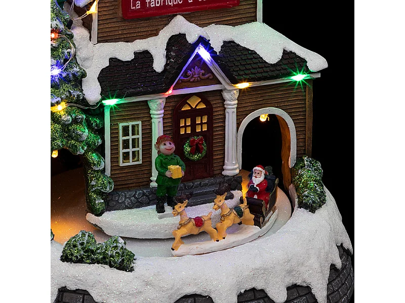 Village de Noël lumineux, musical et animé La Fabrique à cadeaux