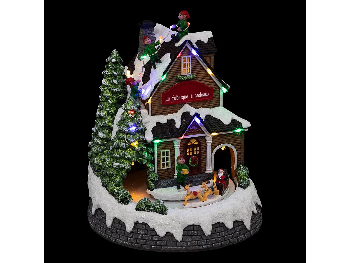 Village de Noël lumineux, musical et animé La Fabrique à cadeaux