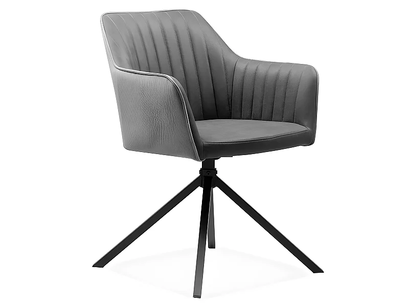 Chaise de séjour pivotante gris/noir Ray