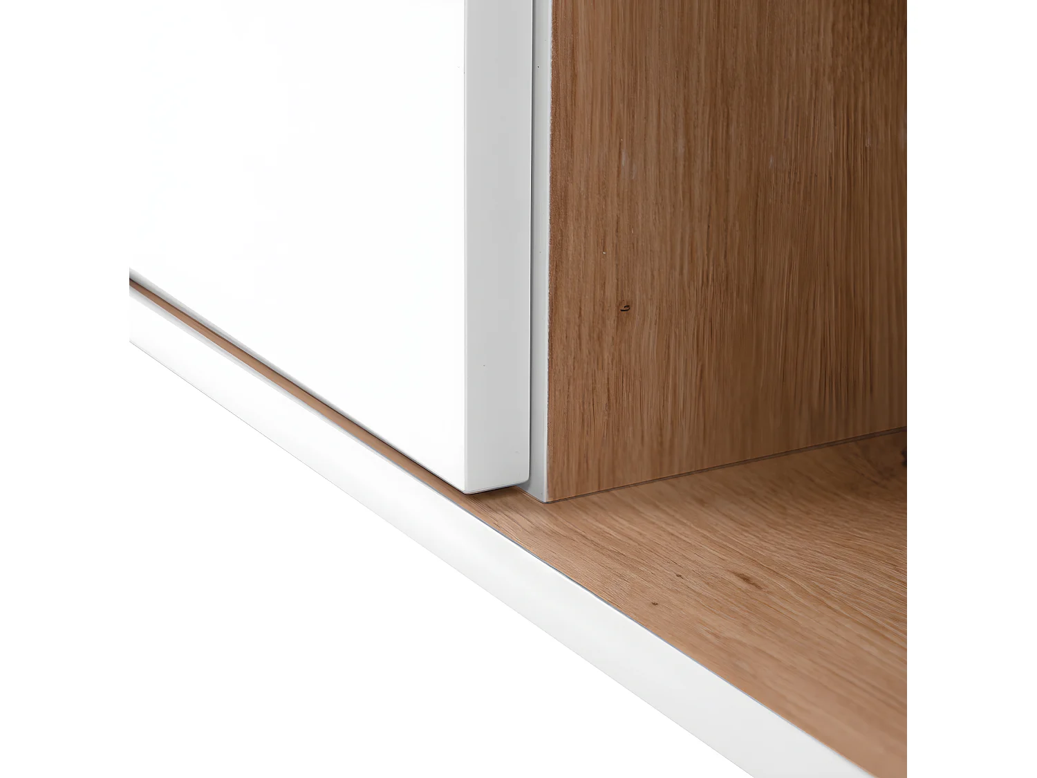 Meuble TV 2 portes, 2 niches et 2 tiroirs décor chêne L186 cm - Zamos