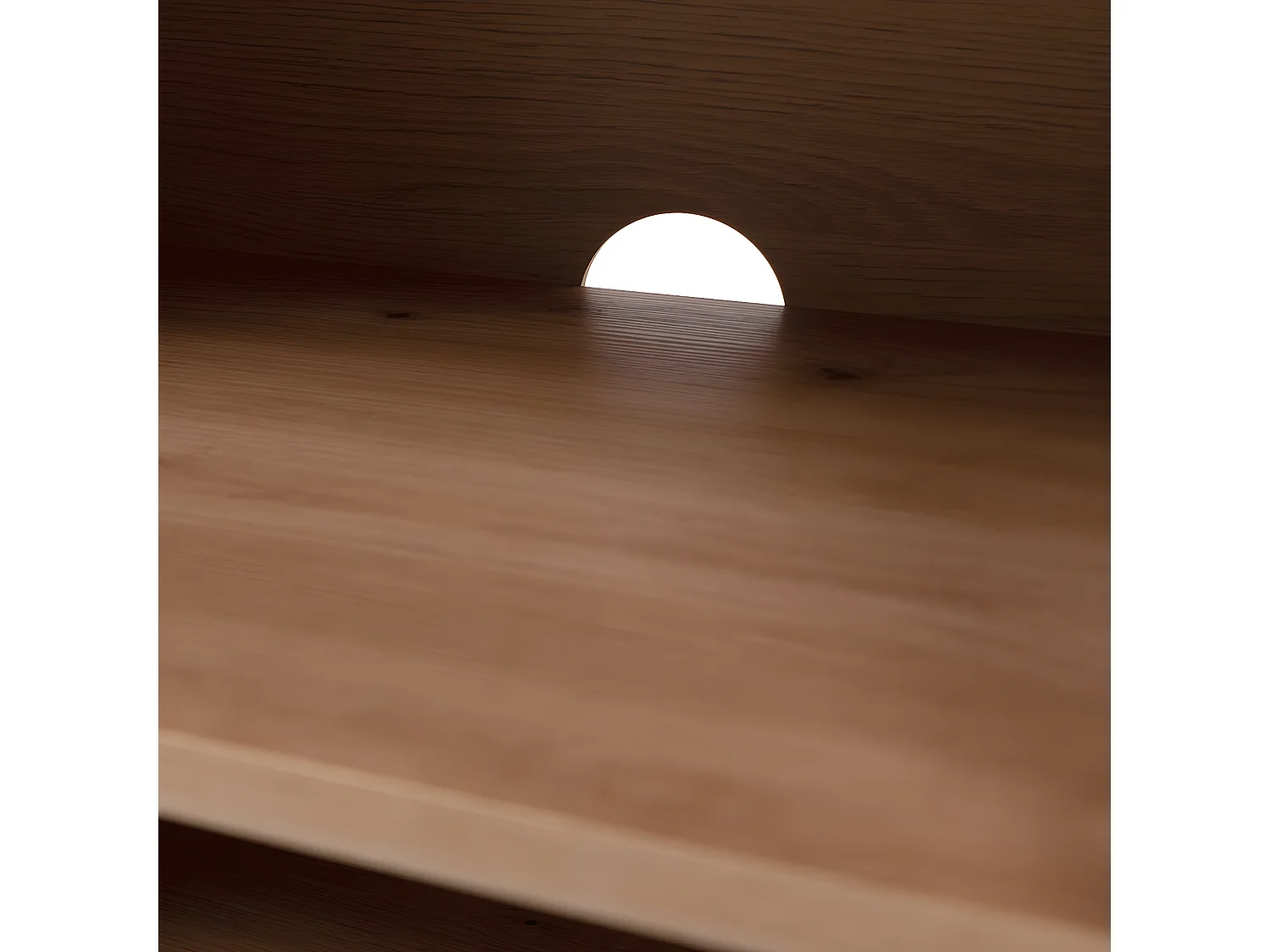 Meuble TV 2 portes, 2 niches et 2 tiroirs décor chêne L186 cm - Zamos