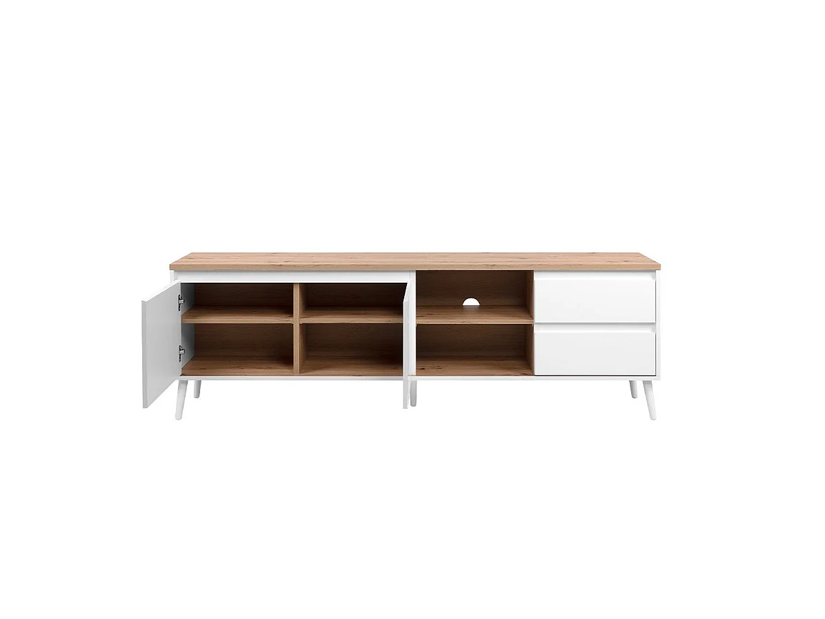 Mueble Tv Linz 2 Puertas 2 Cajones 186X59X36 Blanco