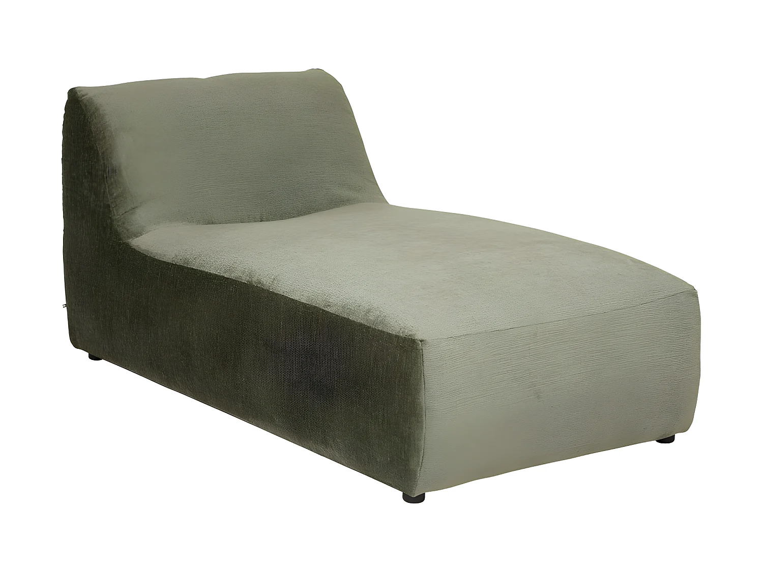 Module Méridienne en Velours "Mavuno" 154cm Vert Cèdre